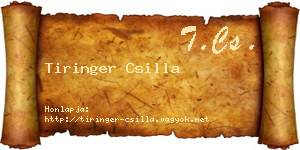 Tiringer Csilla névjegykártya