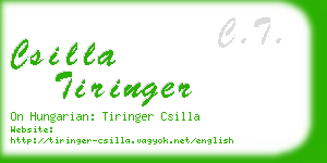 csilla tiringer business card